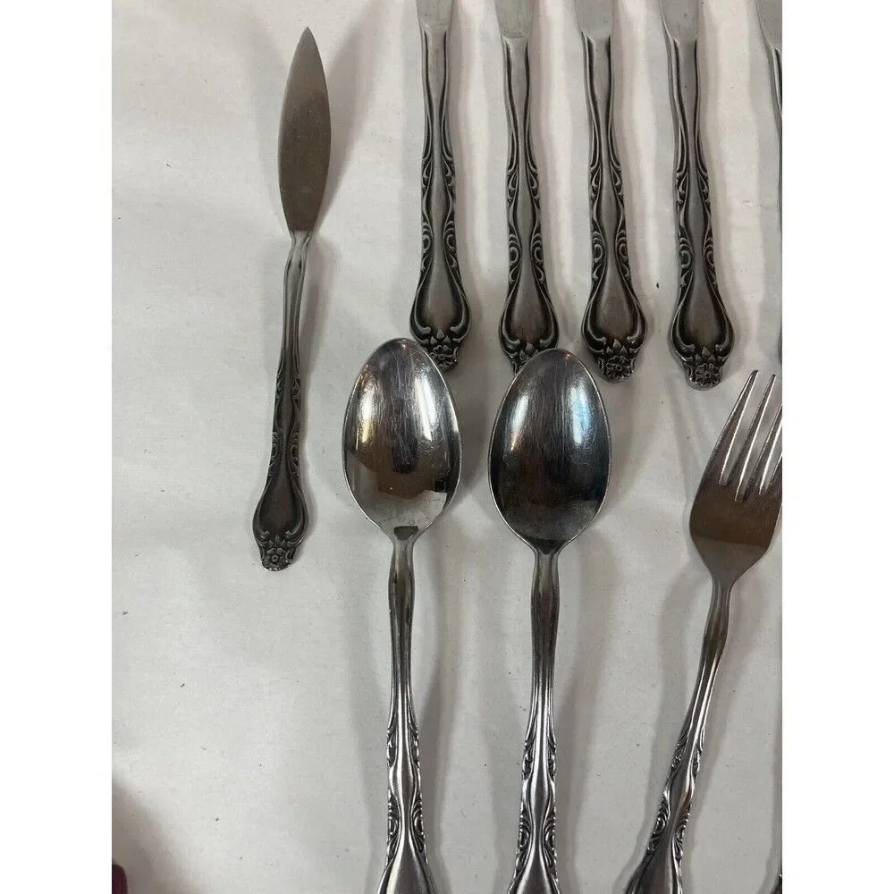 Orleans PRYTANIA Stainless Steel Japan Lot Of 16 Pieces Salad Forks Knives Spoon